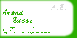 arpad bucsi business card